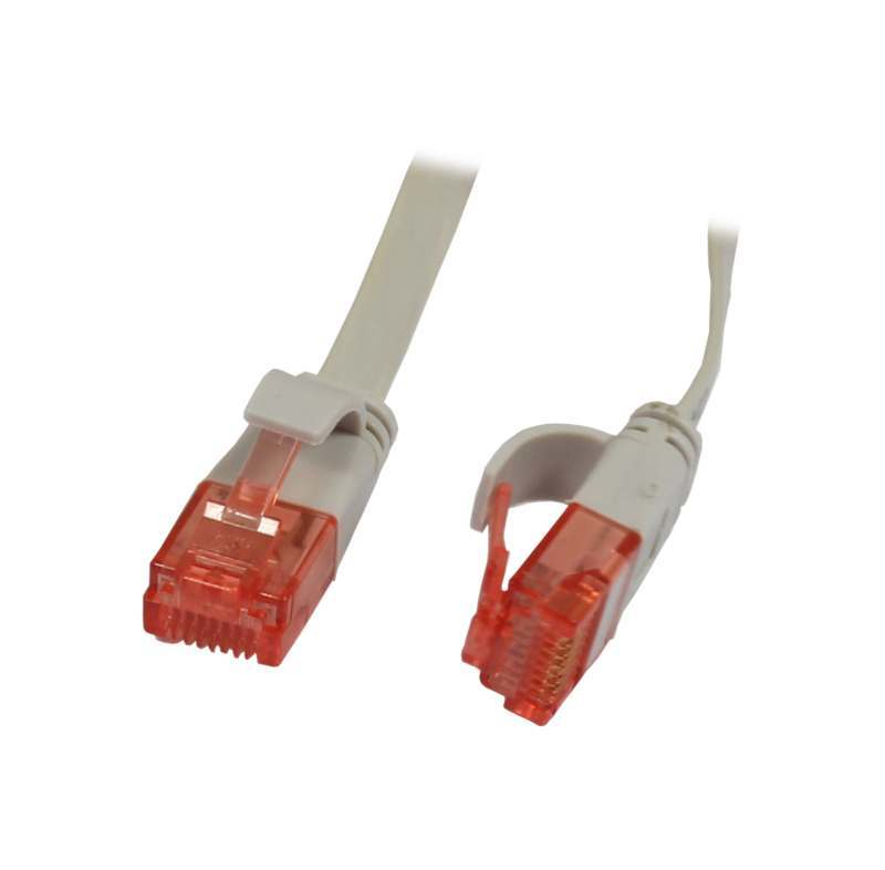 EU Product - Patchkabel RJ45, CAT6 250Mhz, 0,5m grau, UTP(U/UTP), PVC, Flach thumbnail