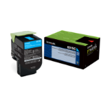 Lexmark 80C2SC0/802SC Toner-kit cyan return program, 2K pages ISO/IEC 19798 for Lexmark CX 310/410/510