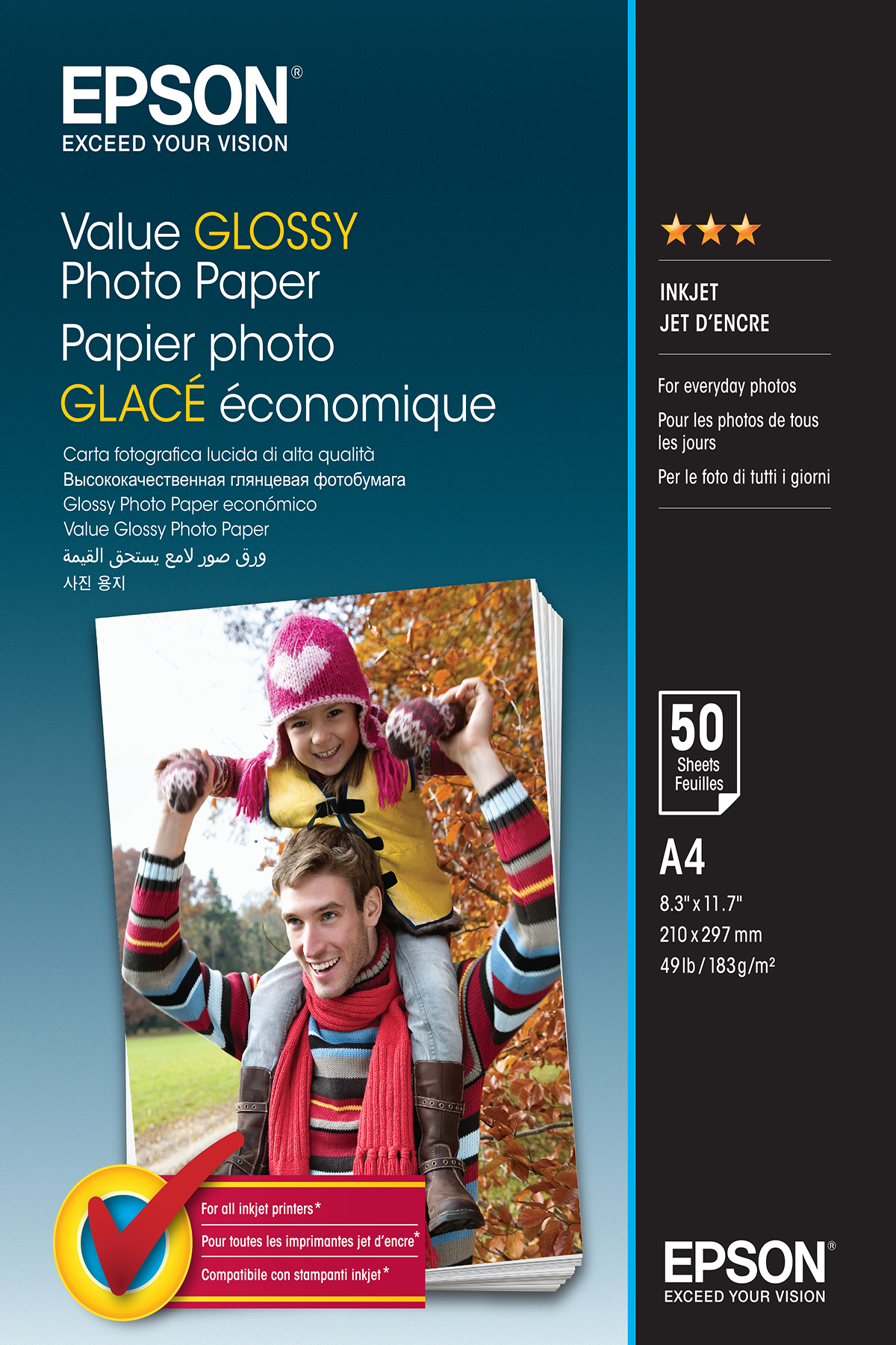 Image of Epson Value Glossy Photo Paper - A4 - 50 sheets