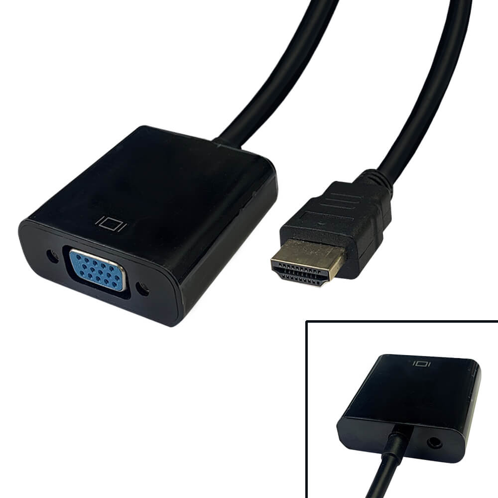 Videk HDMI Male to VGA Female with Audio cable + USB Power