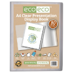 eco-eco A4 50% Recycled Clear 80 Pocket Presentation Display Book