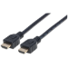 Manhattan HDMI Cable with Ethernet (CL3 rated, suitable for In-Wall use), 4K@60Hz (Premium High Speed), 2m, Male to Male, Black, Ultra HD 4k x 2k, In-Wall rated, Fully Shielded, Gold Plated Contacts, Lifetime Warranty, Polybag