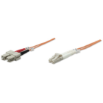Intellinet Fiber Optic Patch Cable, OM1, LC/SC, 2m, Orange, Duplex, Multimode, 62.5/125 µm, LSZH, Fibre, Lifetime Warranty, Polybag