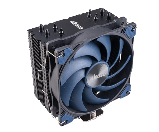 Image of Akasa Alucia H4 Plus Processor Air cooler 12 cm Black, Blue 1 pc(s)