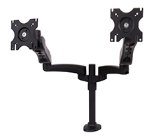 Image of B-Tech Full Motion Twin Flat Screen Desk Mount with Double Arms