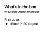 HP 3YM61AE/305 Printhead cartridge black, 120 pages for HP DeskJet 2710/e/Envy 6020/Envy 6020 e