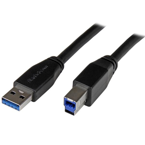 Image of StarTech.com Active USB 3.0 USB-A to USB-B Cable - M/M - 5m (15ft)