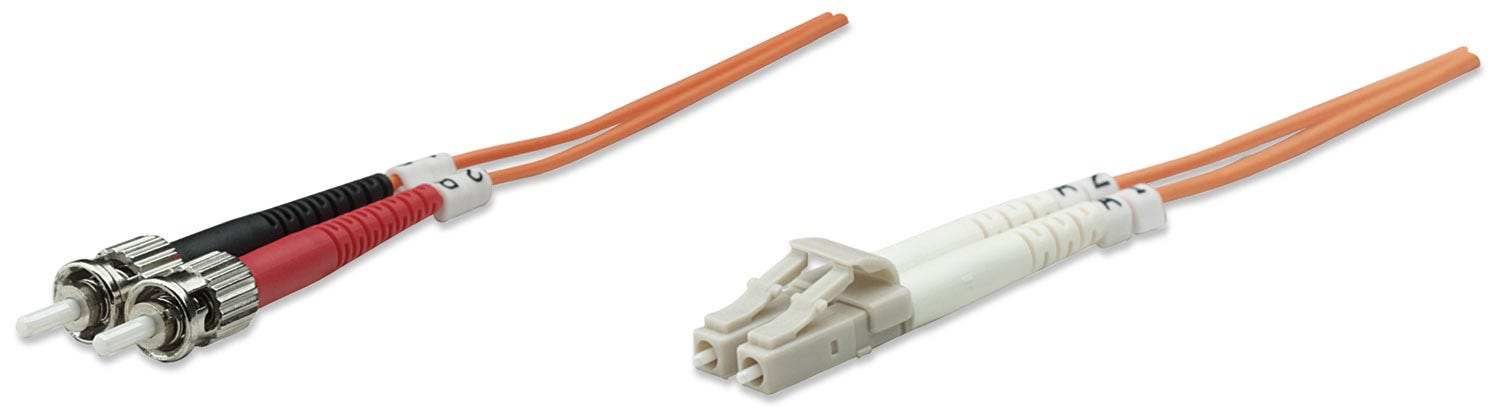Photos - Cable (video, audio, USB) INTELLINET Fiber Optic Patch Cable, OM2, LC/ST, 1m, Orange, Duplex, Mu 470 