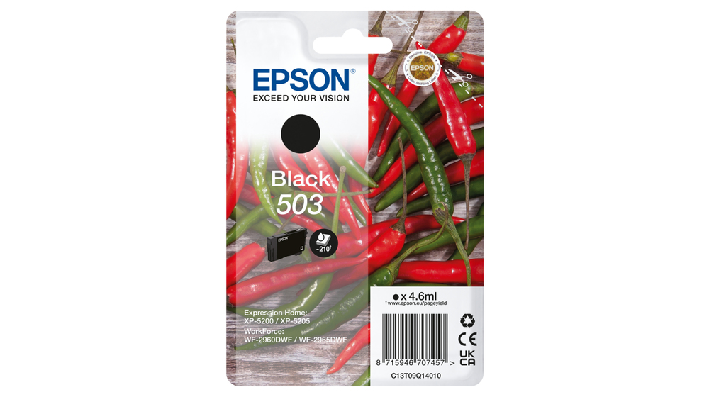 Image of Epson C13T09Q14010/503 Ink cartridge black, 210 pages 4,6ml for...