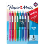 Papermate 1945921 ballpoint pen Black, Blue, Green, Light Blue, Orange, Pink, Red, Violet Clip-on retractable ballpoint pen Medium 8 pc(s)