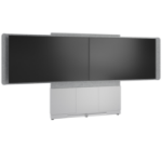 Middle Atlantic ForumTM Floor-to-Wall Mounted 66" (3 Bay) Display Stand for (2) 66" to 75" Displays, Light Finish