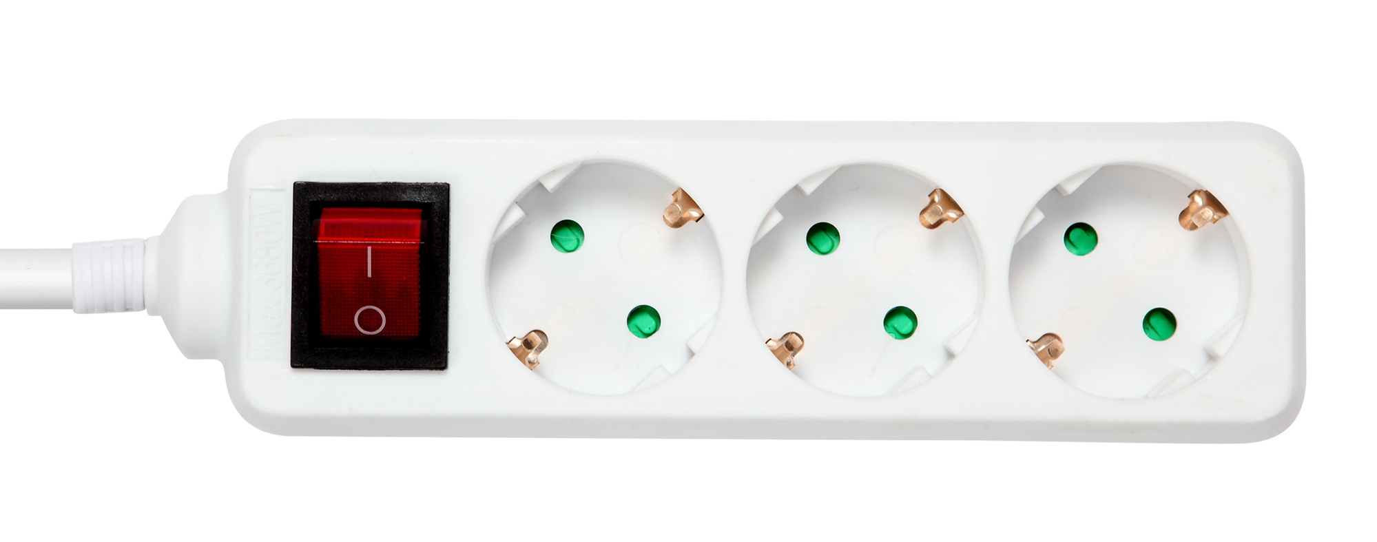 EU Product - Earthed power strip, 1xCEE 7/7, 3xCEE 7/3, child protected, 1.5m - White thumbnail