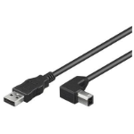 Microconnect USBAB05ANGLED USB cable USB 2.0 0.5 m USB A USB B Black