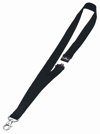 Image of Durable Textile Badge Necklace/Lanyard 20 with Safety Release Black