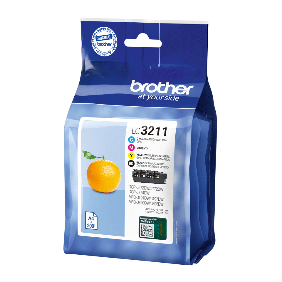 Image of Brother LC-3211VALDR Ink cartridge multi pack Bk,C,M,Y, 4x200...