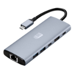 Adesso AUH-4035 laptop dock/port replicator Wired USB 3.2 Gen 2 (3.1 Gen 2) Type-C Aluminium