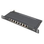 Digitus CAT 6A Slim Patch Panel, shielded, 8-port, 0.5 U, 10", black