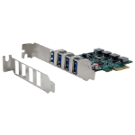 EXSYS 4-Port USB 3.2 Gen 1 PCIe card with self power, 3A (Renesas)
