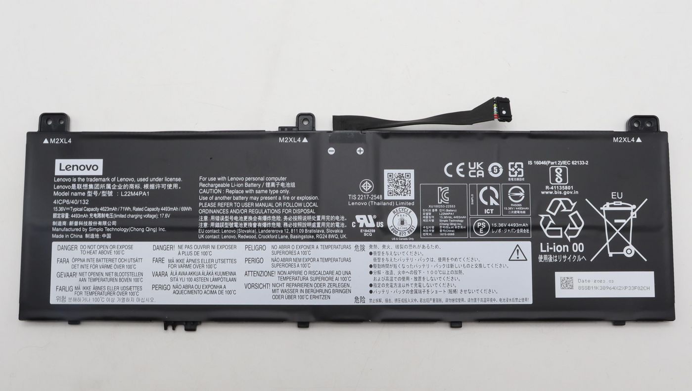 5B11K38966 LENOVO Battery 4cell, 71Wh, 15.36V, L22M4PA1 SP/A