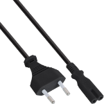 InLine power cable, Euro male / Euro8 male, black, 3m