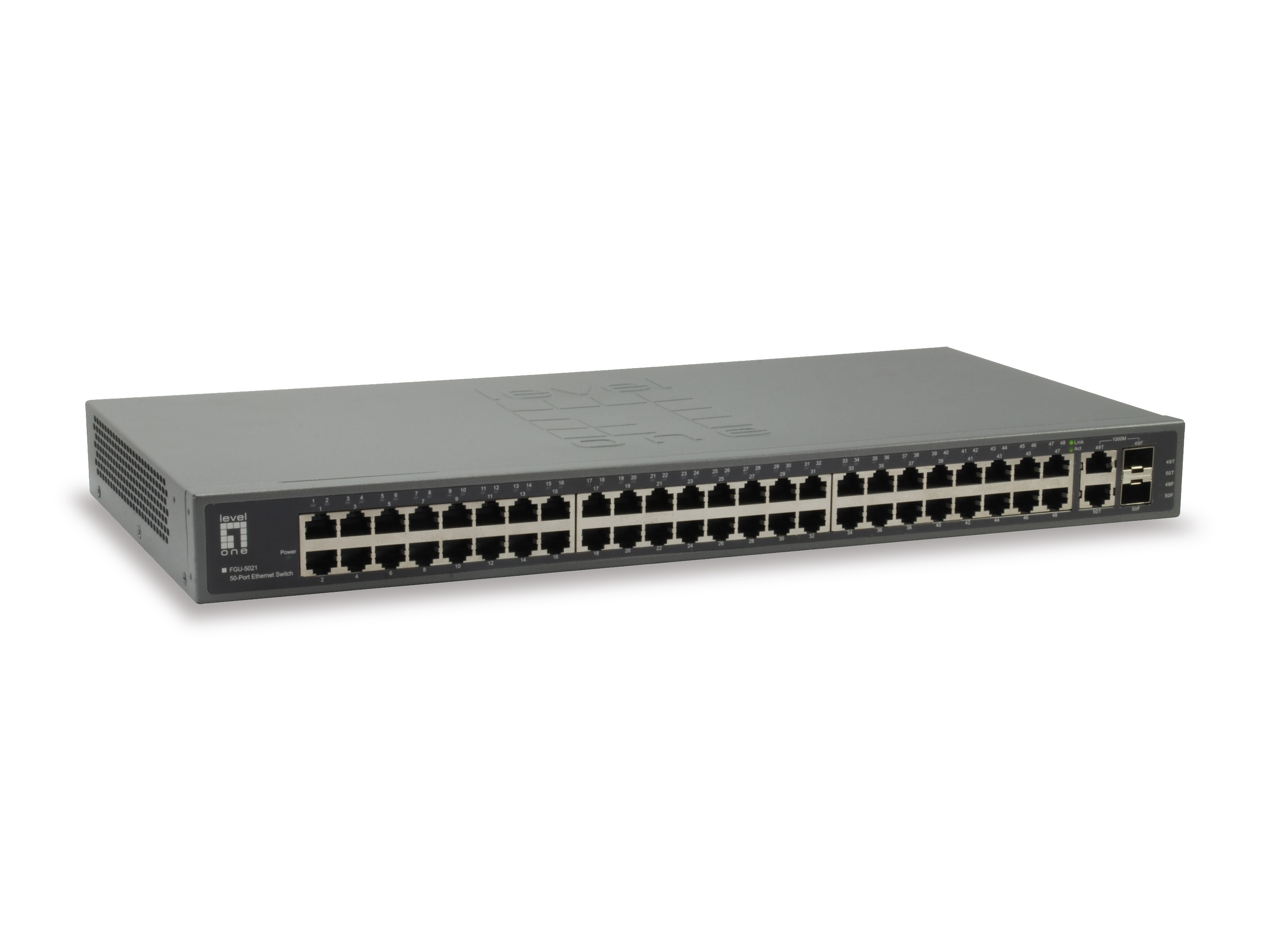 Image of LevelOne 50-Port Fast Ethernet Switch, 2 x Gigabit SFP/RJ45 Combo