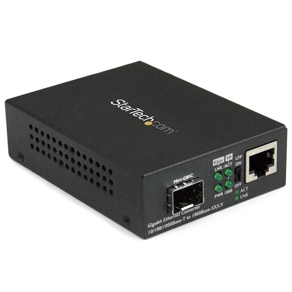 Image of StarTech.com Gigabit Ethernet Fiber Media Converter with Open SFP Slot