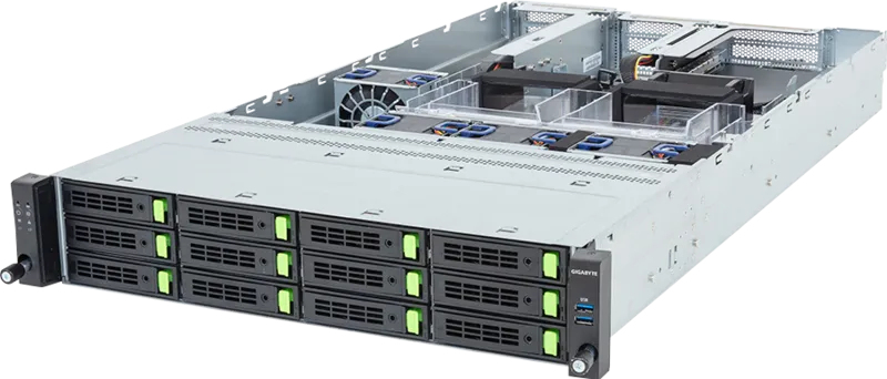 Image of GIGABYTE R263-ZG0-AAL2 LGA 6096 Rack (2U) Black. Steel