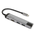 Verbatim 49141 laptop dock/port replicator USB 3.2 Gen 1 (3.1 Gen 1) Type-C Black, Silver
