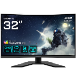 GIGABYTE G32QC A 31.5" QHD Curved Gaming Monitor - 2560 x 1440 (QHD), 1500R, 165Hz, 1ms, 350 cd/m2, FreeSync Premium Pro, Display HDR400, HDMI 2.0, Displayport 1.2