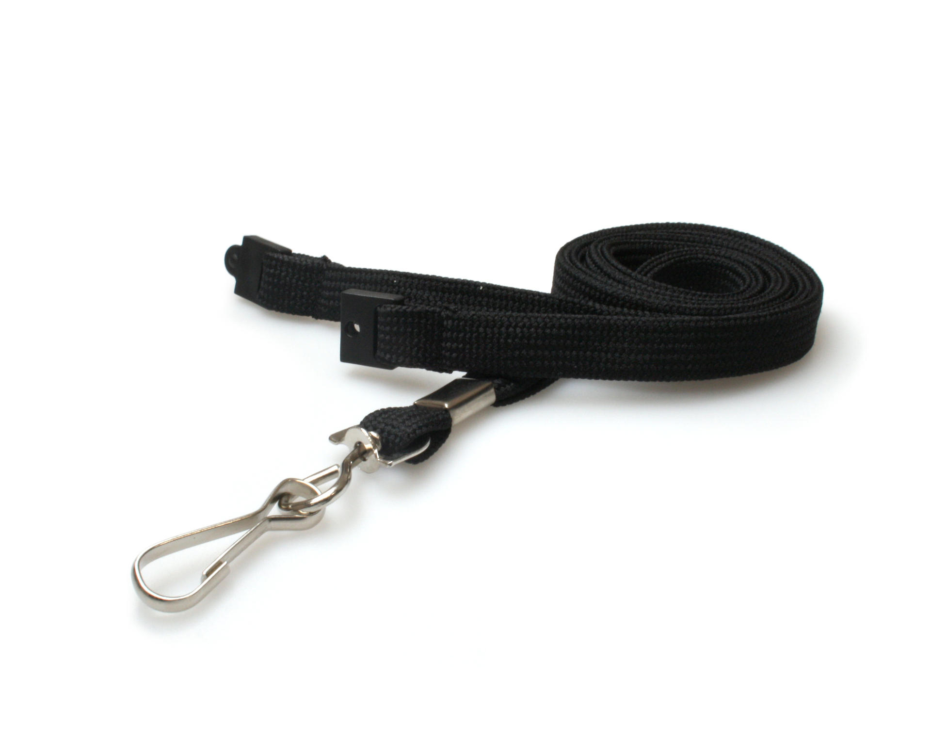 Digital ID 10mm Recycled Black Tubular Breakaway Lanyards with Metal J