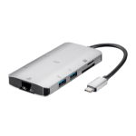 Monoprice 35509 notebook dock/port replicator USB 3.2 Gen 2 (3.1 Gen 2) Type-C Black, Silver