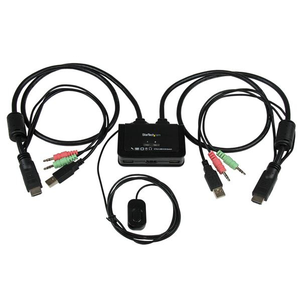 Image of StarTech.com 2 Port USB HDMI Cable KVM Switch with Audio and...