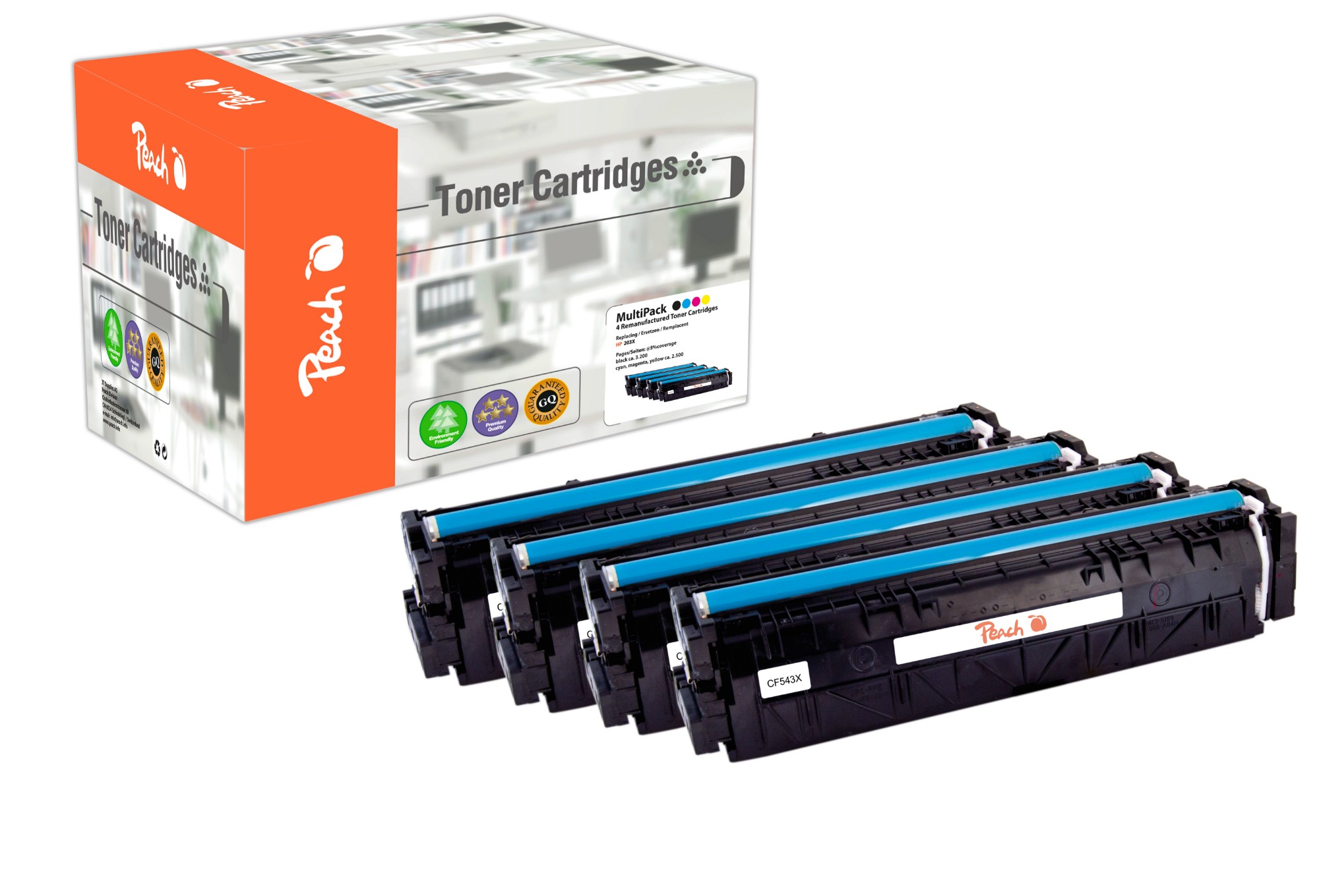 Peach PT1027 toner cartridge 4 pc(s) Compatible Black, Cyan, Magenta, Yellow