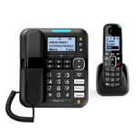 Audioline BigTel 1580 - DECT telephone - Wired & Wireless handset - Speakerphone - Caller ID - Black