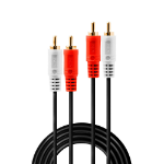 Lindy 35660 audio kabel 1 m 2 x RCA Rood, Wit