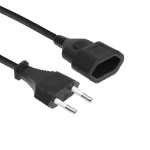 ACT Netsnoer Euro male - Euro female zwart 0,2 m