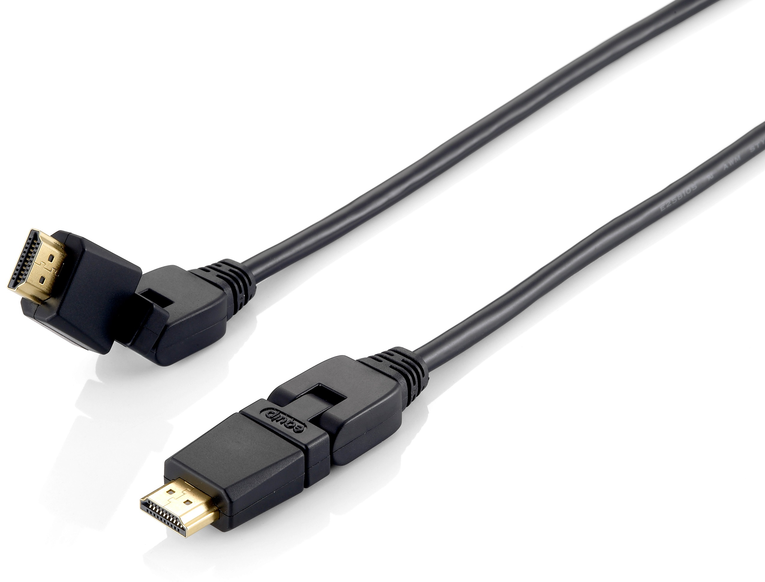 Image of Equip Swivel HDMI 2.0 Cable, 1m, Swivel plug