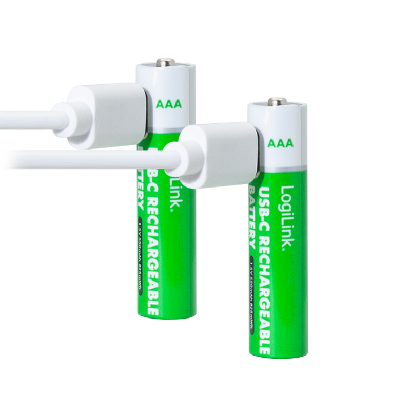 LogiLink Battery, Rechargeable over USB-C, Li, AAA, 2pcs. Blister