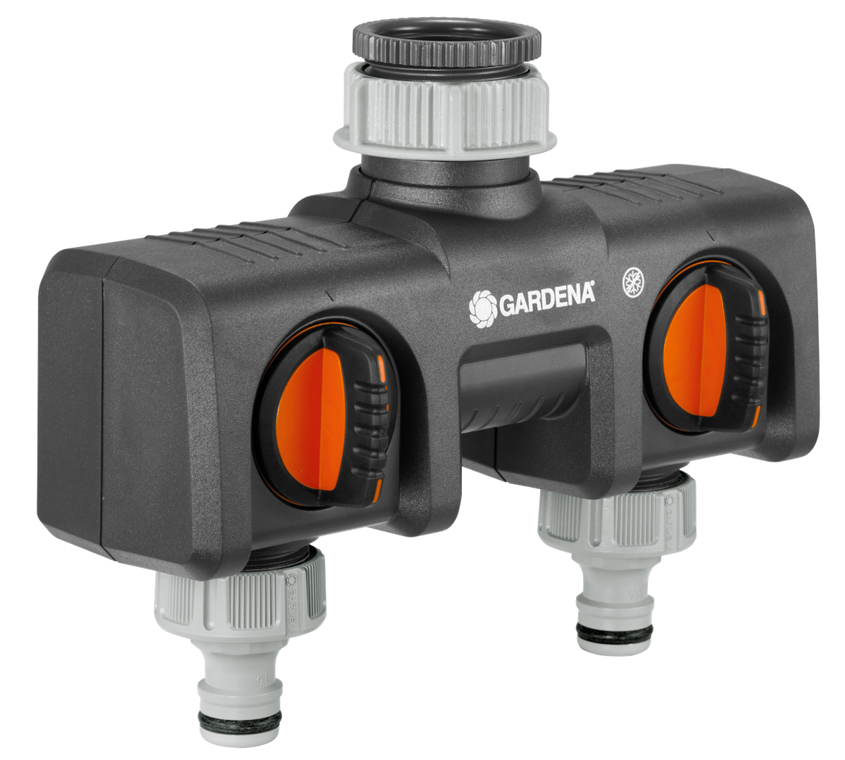 Image of Gardena Twin-Tap Connector - Black Orange