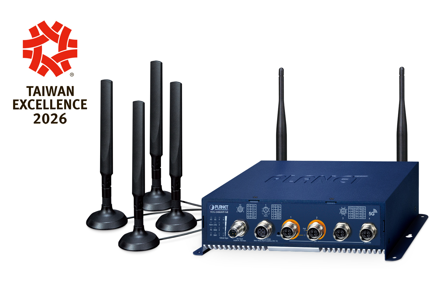 PLANET Industrial/Vehicle 5G NR Cellular Wireless Gateway with M12 PoE