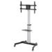 Manhattan TV & Monitor Mount, Trolley Stand, 1 screen, Screen Sizes: 37-86", -10 to 5° Tilt, 90° Rotation, Silver/Black, VESA 200x200 to 600x400mm, Max 50kg, Height adjustable 1200 to 1600mm, AV/Laptop shelf, Aluminium, LFD, Lifetime Warranty