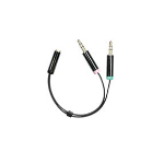 Deltaco AUD-202 audio cable 0.1 m 2 x 3.5mm 3.5mm Black