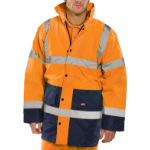 BEESWIFT CONSTRUCTOR TRAFFIC Jacket TWO TONE FLEECE LINED Orange/Navy SML