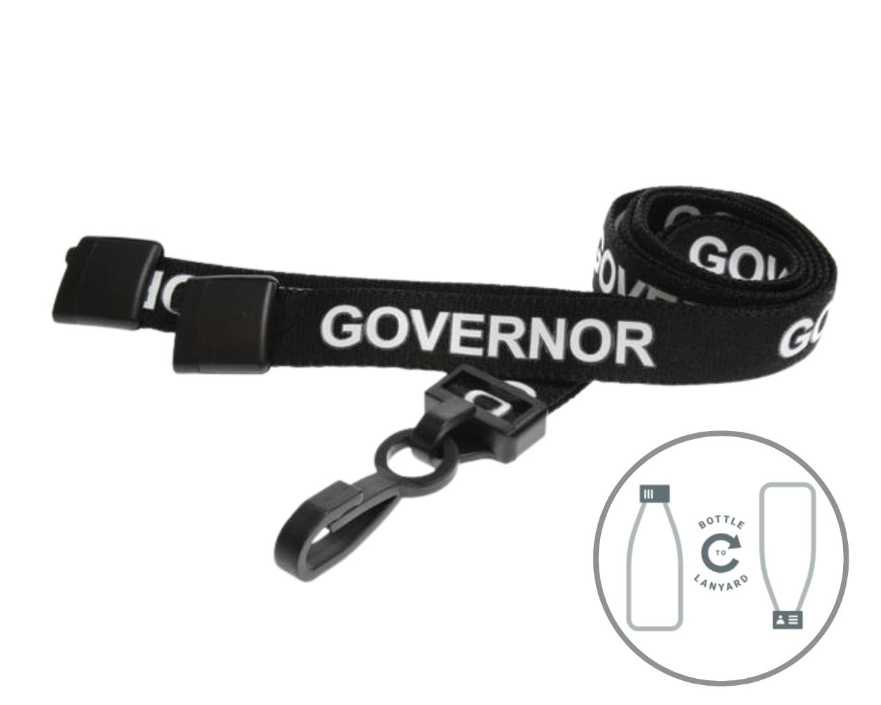 Image of Digital ID 15mm Recycled Black Governor Lanyards with Plastic J...