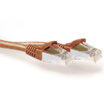 ACT Bruine 3,00 meter SFTP CAT6A patchkabel snagless met RJ45 connectoren