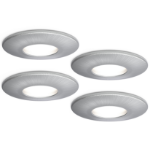 4lite IP65 GU10 Fire-Rated Downlight - Satin Chrome - Pack of 4