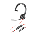 HP Poly Blackwire 3315 Microsoft Teams Certified Headset +USB-C/A Adapter TAA