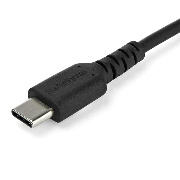 StarTech.com 2m USB C Charging Cable - Durable Fast Charge & Sync USB 3.1 Type C to USB C Laptop Charger Cord - TPE Jacket Aramid Fiber M/M 60W Black - Samsung S10 S20 iPad Pro MS Surface