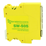 Brainboxes SW-505 network switch Unmanaged L2 Fast Ethernet (10/100) DIN rail Yellow
