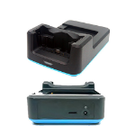 Unitech EA630 1-slot USB and terminal charging cradle with spare battery charging slot including 5V/3A 1010-900057G PSU (US/EU/UK plugs in the box).  *Compatible with EA630 with or without gun grip or protective boot.